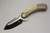 Todd Begg Knives - Field Marshall Folding Blade - Flipper - Gold & Bronze Titanium Handle - Black & Satin Silver 4" Blade - FM242
