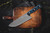 TOPS Knives Dicer 8 Chef Knife - Tumble Finish - 7.75" Blade - CPM S35VN Steel - Black Canvas Micarta/Blue and Black G10 Handle