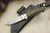 W. A. Surls Knives (Allen Surls) Custom Lovesless Patten Field & Stream Fixed Blade (Tapered Tang) Knife w/ Evergreen Burlap Handle, Nickel Silver Bolster & Thick Black & Thin Red Liners - 1
