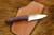 W. A. Surls Knives (Allen Surls) Custom Revere Fixed Blade (Flat Tang) Knife w/ Maroon Canvas Micarta Handle & Black Liners - 1