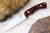 Zoe Crist Knives: Fire Creek Fixed Blade Knife w/ Maroon Linen Micarta Handle