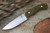 Zoe Crist Knives: Saluda Fixed Blade Knife w/ Green Canvas Micarta Handle