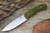 Zoe Crist Knives: Saluda Fixed Blade Knife w/ Green Canvas Micarta Handle, Red Liners & Mosic Pins