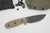 Ontario RAT-3, 3.4" OD 1095 Fixed Blade Knife w/ Micarta Handle & OD Green Plastic Sheath