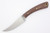 LT Wright Knives Large Swoop - Flat Grind - Rustic Brown Canvas Micarta Handle - Black Liners - Matte Finish
