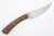LT Wright Knives Large Swoop - Flat Grind - Rustic Brown Canvas Micarta Handle - Black Liners - Matte Finish