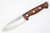 LT Wright Knives Forest Trail - A2 Steel - Saber Grind Spear Point - Desert Ironwood Handle - Polished Finish - Leather Sheath - 1 / FREE Black Liners!