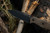 TOPS Knives, Trail Seeker TLSR-01 Fixed Blade Knife w/ Green Canvas Micarta Handle - Black Traction Coated Blade, Black Kydex