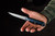 TOPS Knives Dicer 4 Steak Knife - Tumble Finish - SERRATED 4.38" Blade - CPM S35VN Steel - Black Canvas Micarta/Blue and Black G10 Handle