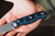TOPS Knives Dicer 4 Steak Knife - Tumble Finish - SERRATED 4.38" Blade - CPM S35VN Steel - Black Canvas Micarta/Blue and Black G10 Handle