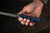TOPS Knives Dicer 10 Slicer Knife - Tumble Finish - 10" Blade - CPM S35VN Steel - Black Canvas Micarta/Blue and Black G10 Handle