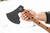 TOPS Knives  - High Impact Axe, HIM-01 - Black Traction Coating w/ Tan Canvas Micarta Handle, Leather Sheath