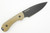 Bradford Knives: Guardian3, 3D - M390 Steel - Drop Point - Sabre/False Edge - Black Diamond Like Coating Blade Finish - 3D Natural Micarta Handle - Black Fasteners