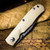 Smith & Sons Knives: CYPRESS TRAPPER - D2 Tool Steel - White Burlap Micarta Handle