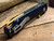 Smith & Sons Knives: OX - D2 Tool Steel - Black G10 w/ Gold Accent Handle