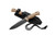 LionSteel Knives: T6 - BÖHLER K490 Steel - Old Black Blade Finish - Natural Canvas Micarta Handle