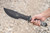 TOPS Knives Skullcrusher's X-Treme Blade, SXB - Black Traction Coated 9.38" Blade - Black Linen Micarta Handle