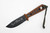 TOPS Knives Lite Trekker Survival Standard,  TLT-01OB - Black Traction Coated Blade - Tan Canvas Micarta Handle w/ Black Inserts