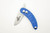Woods Monkey Banana Peel by L.T. Wright - AEBL Steel - Flat Grind and Drop Point Blade - Jigged Blue G10 Handle - Kydex Neck Sheath