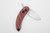 Woods Monkey Banana Peel by L.T. Wright - AEBL Steel - Flat Grind - 1/8 Red Canvas Micarta Twisted Handle