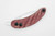 Woods Monkey Banana Peel by L.T. Wright - AEBL Steel - Flat Grind - 1/8 Red Canvas Micarta Twisted Handle