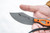 TOPS Knives: Field Dog - FDOG-01 - Tan/Black G10 Handle w/Orange Insert, Leather Sheath