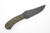 Winkler Knives - Belt Knife - 80CRV2 Steel - Flat Grind - Sculpted Green Laminate Handle - Tapered Tang - Crusher Pommel
