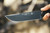 TOPS Knives, - Tex Creek XL - Sniper Gray Finish Blade - Black Canvas Micarta Handle