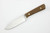 LT Wright Knives Large Pouter - AEB-L Steel - Flat Grind - Natural Canvas Micarta w/ White Liners - Matte Finish - WITH SHEATH
