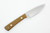 LT Wright Knives Small Pouter - AEB-L Steel - Flat Grind - Natural Canvas Micarta w/ White Liners - Matte Finish - WITH SHEATH