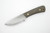 LT Wright Knives: XL Workhorse (Scandi Grind) Fixed Blade Knife - Green Canvas Micarta Handle, Snakeskin Liners - Matte Finish