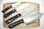 LT Wright Knives Cookcraft Collection Four Piece Knife Set w/ Bag and Board - AEB-L Steel - Flat Grind - Double Red Canvas Micarta w/ White Liners - Polished Finish