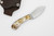 LT Wright Knives Lil Muk - Flat Grind - MagnaCut Steel - Brown Dyed Bone w/ FREE Black Liners - 2