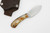 LT Wright Knives Lil Muk - Flat Grind - MagnaCut Steel - Brown Dyed Bone w/ FREE Black Liners - 3