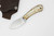 LT Wright Knives Lil Muk - Flat Grind - MagnaCut Steel - Brown Dyed Bone w/ FREE Black Liners - 4