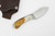 LT Wright Knives Lil Muk - Flat Grind - MagnaCut Steel - Brown Dyed Bone w/ FREE Black Liners - 4