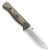 Reiff Knives: F4 Bushcraft - Fixed Blade-  - Polished Stonewash, MagnaCut - Green & Black Canvas Micarta