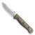 Reiff Knives: F4 Bushcraft - Fixed Blade-  - Polished Stonewash, MagnaCut - Green & Black Canvas Micarta
