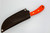 LT Wright Knives Camp MUK - Flat Grind - 3V Steel - Orange G10 with Black Liners  - Matte Finish