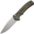 CIVIVI - Cogent Flipper - Black Stonewash 14C28N Steel - Button Lock -  Green Canvas Micarta Handle