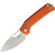 Reate Knives - PL-XE - Stonewash Blade - Folding Pocket Knife w/ Orange G10 Handle