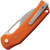 Reate Knives - PL-XE - Stonewash Blade - Folding Pocket Knife w/ Orange G10 Handle
