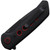 Reate Knives - PL-XF - Black PVD Nitro-V Blade - Folding Pocket Knife w/ Black Canvas Micarta with Red inlay Handle