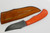 15:58 Knife Co: Revere EDC - 52100 Steel - Orange Canvas Micarta Handle- Leather Sheath - by Josh Fisher