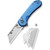 CIVIVI - Elementum Utility -  Stonewash Finish Stainless Blade Holder - Folding Knife w/ Button Lock - Blue Aluminum Handle CIVIVI - Elementum Utility -  Stonewash Finish Stainless Blade Holder - Folding Knife w/ Button Lock - Blue Aluminum Handle