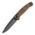 Hogue - Mysto Manual Folder - 3.4" Drop Point Folding Blade w/ Black Stonewash Browns Point Richlite Frame