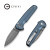 CIVIVI - Mini Shakan - Damascus Folding Knife w/Button Lock -  Blue Aluminum Handle CIVIVI - Mini Shakan - Damascus Folding Knife w/Button Lock -  Blue Aluminum Handle