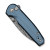 CIVIVI - Mini Shakan - Damascus Folding Knife w/Button Lock -  Blue Aluminum Handle CIVIVI - Mini Shakan - Damascus Folding Knife w/Button Lock -  Blue Aluminum Handle