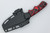T.Kell Knives: Combatant - 3.21" Nickle Boron 80CRV-2 Steel Blade w/ Black & Red Burl G10 handle