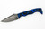 T.Kell Knives: Agent 003 - 3.25" Nickle Boron 80CRV2 Steel Blade w/ Black & Blue Burl G10 handle